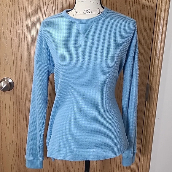 American Eagle Outfitters Tops - American Eagle waffle knit sky blue long sleeved top